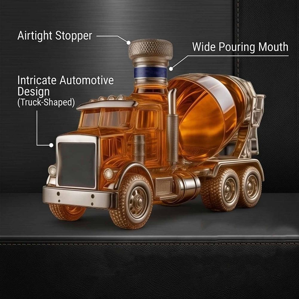 Whiskey Decanter 3D Sculpted. Truck Design