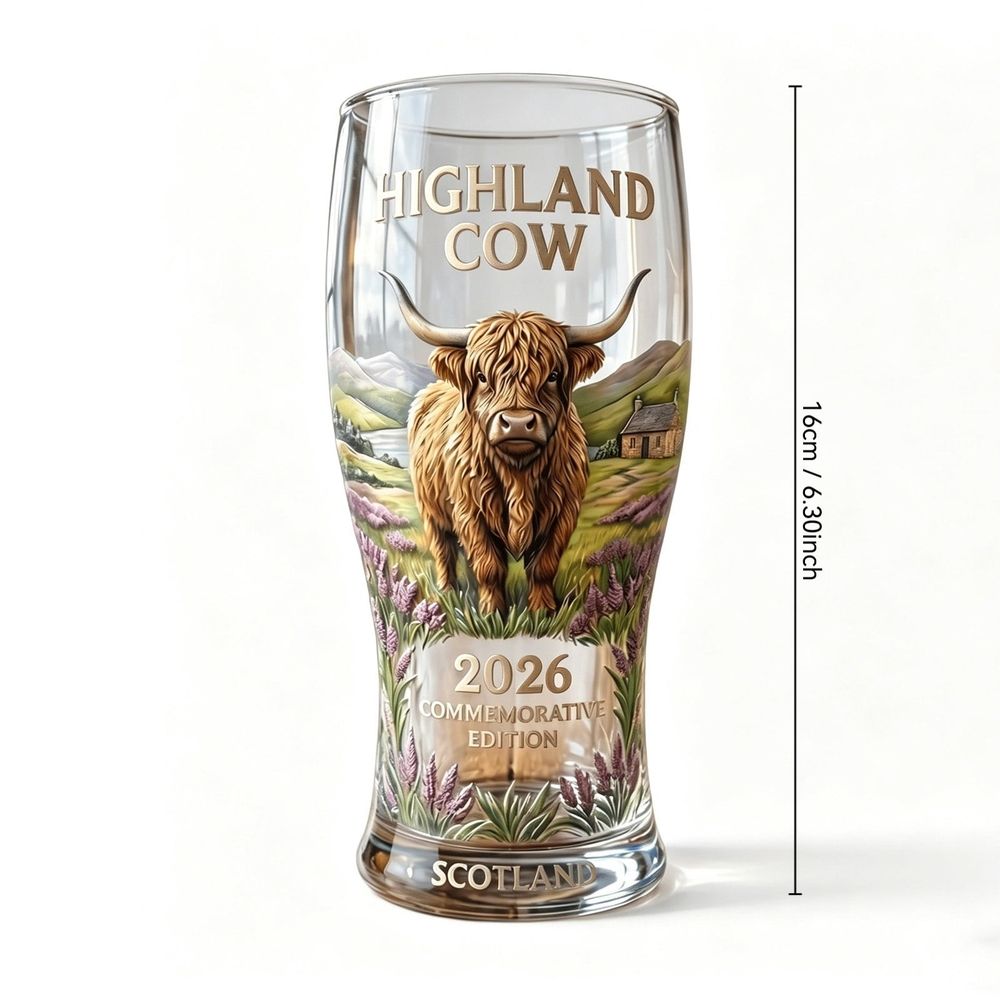 Highland Cow Commemorative 2026 Pint Glass & Gift Box