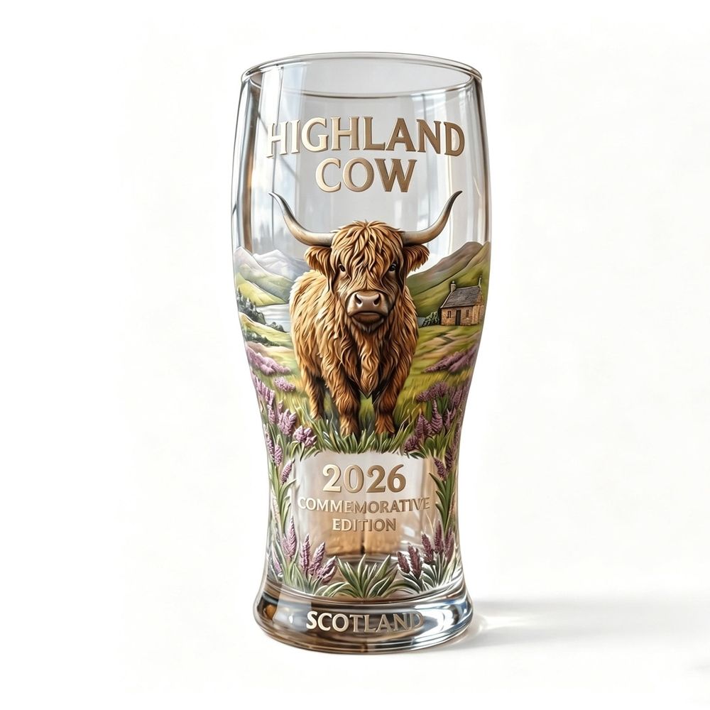 Highland Cow Commemorative 2026 Pint Glass & Gift Box