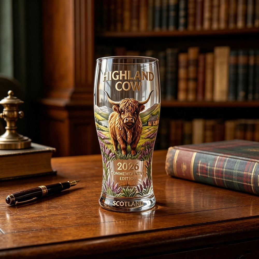 Highland Cow Commemorative 2026 Pint Glass & Gift Box